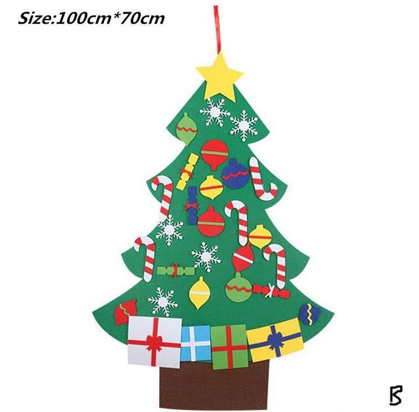Diy Felt Christmas Tree Children Gifts Wall Decoration Party Decorations