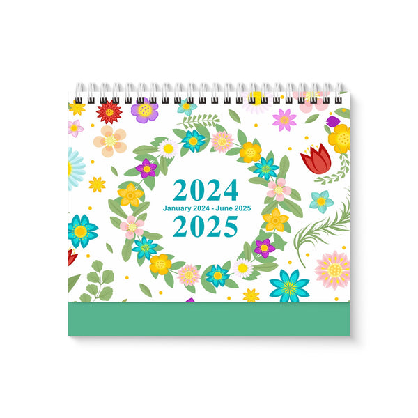 2024 English Creative Simple Desk Calendar Spring Flowers Calendars (Current)