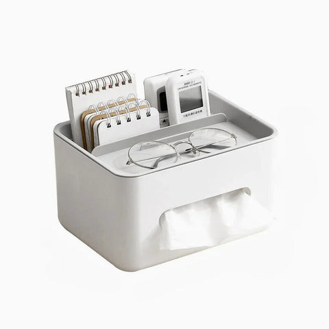 Storage Box Grey Cover Multifunctional Desktop Organizer Tissue Paper Towel Pencil Holder Storage Boxes