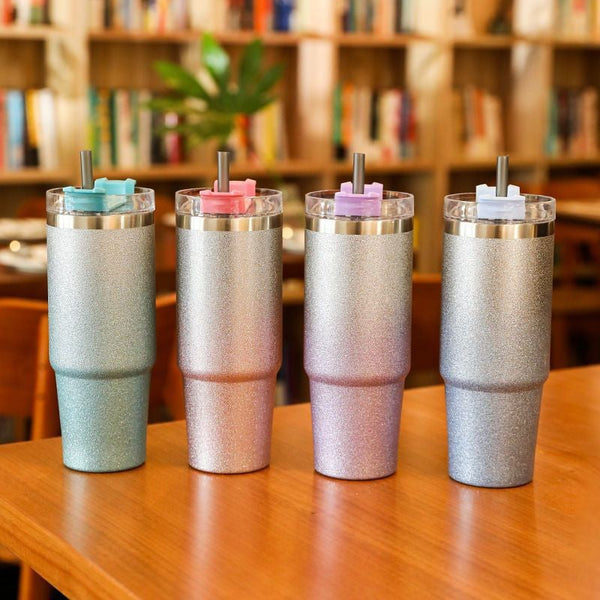 Vacuum Flasks & Mugs Thermal Stainless Steel Insulation Cup With Straw Gradient Colour Mug