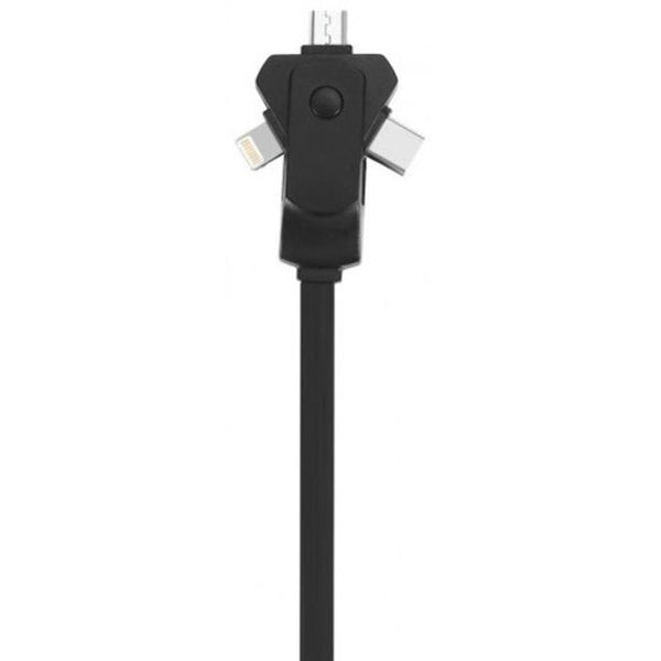 1M 8 Pin Micro Type C To Usb 2.0 Charging Cable Black