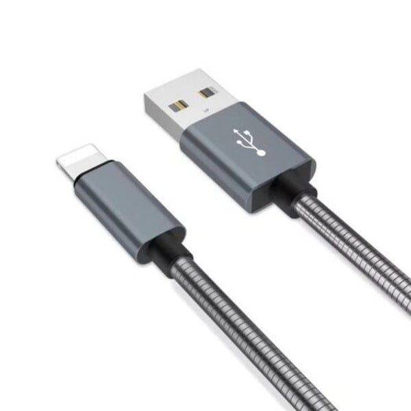 1M All Metal Fast Charging Data Sync Charger Cable For Iphone Black