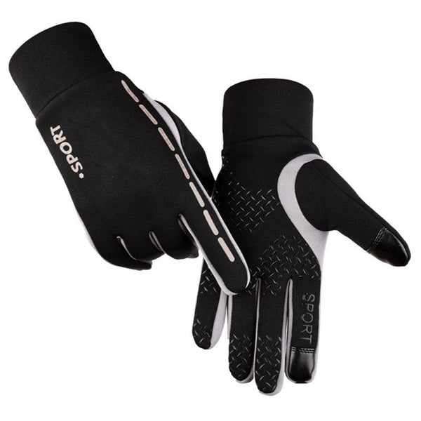 Unisex Luminous Outdoor Cycling Warm Velvet Touch Screen Waterproof Windproof Gloves