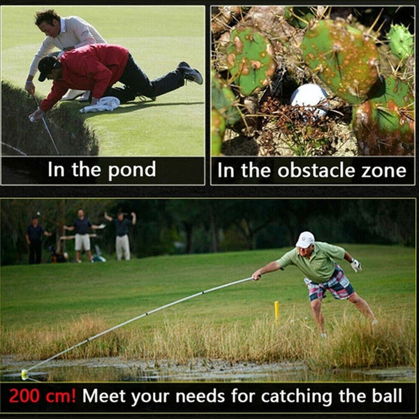 Golf Ball Pick Up Tools Telescopic Retriever Retracted Automatic Locking Scoop Picker Ball Pick Ups & Retrievers