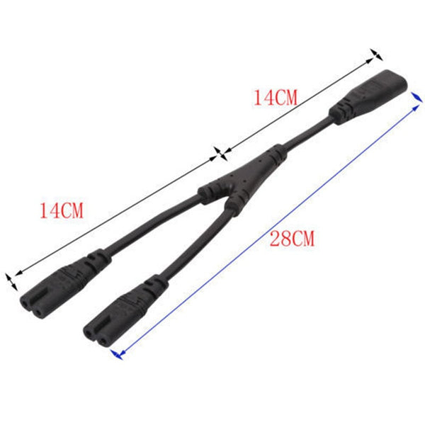 Iec 320 C8 Male To Dual C7 Female Y Split Power Cable 2Pin Figure Cables & Adapters