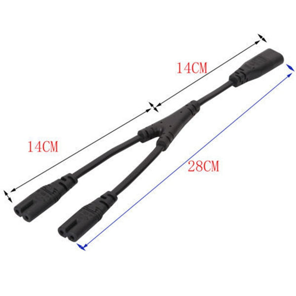 Iec 320 C8 Male To Dual C7 Female Y Split Power Cable 2Pin Figure