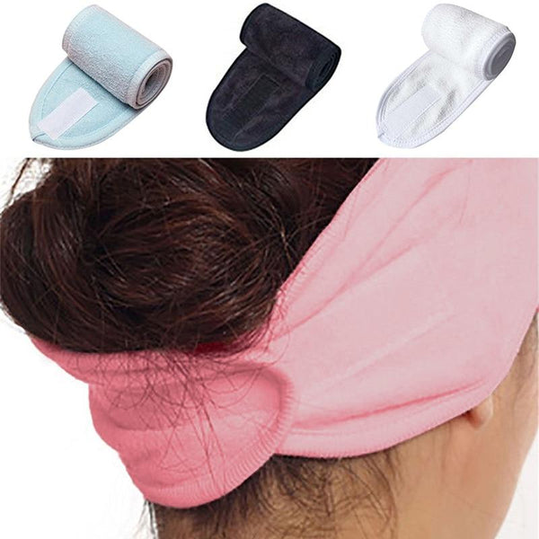 Adjustable Terry Cloth Towel Headband For Women