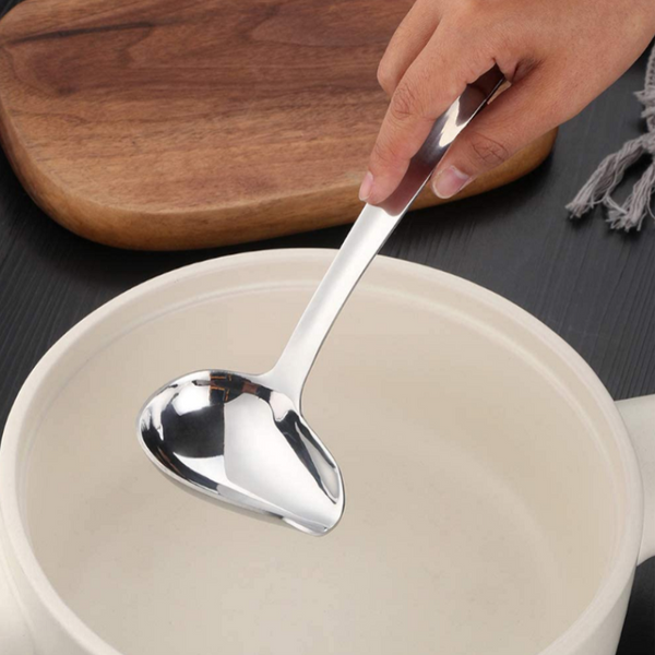 1Pc Sauce Drizzle Scoop With Spout Stainless Steel Soup Ladle Kit Dinnerware Serving Oil Spoon Kitchen Utensils