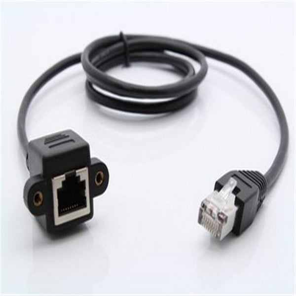 30Cm 8Pin Rj45 Cable Male To Female Screw Panel Mount Ethernet Lan Network Extension Ethernet Cables (Rj 45/8P8c)