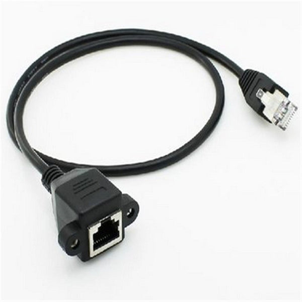 30Cm 8Pin Rj45 Cable Male To Female Screw Panel Mount Ethernet Lan Network Extension Ethernet Cables (Rj 45/8P8c)