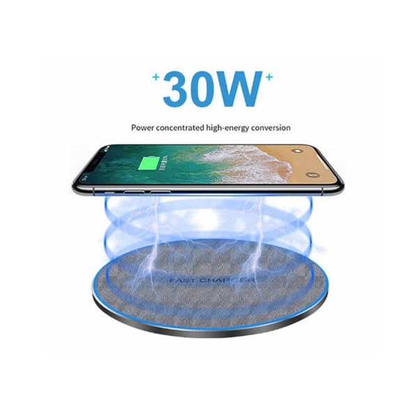 30W Fast Wireless Charging Fabric Disc Charger For Apple Iphone 12 Chargers & Cradles