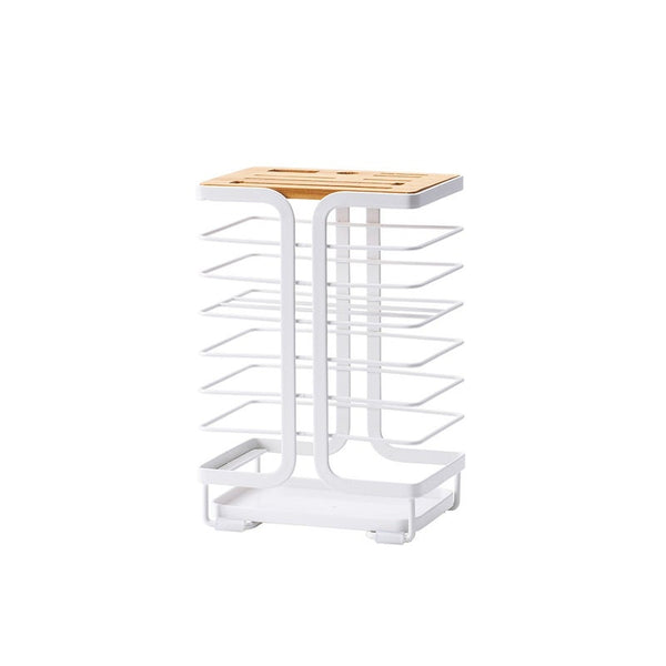 Kitchen Knife Holder Drain Cultery Storage Shelf Universal Metal Wood Bamboo Knives Rack Multifunction Stand Organizer Racks & Holders