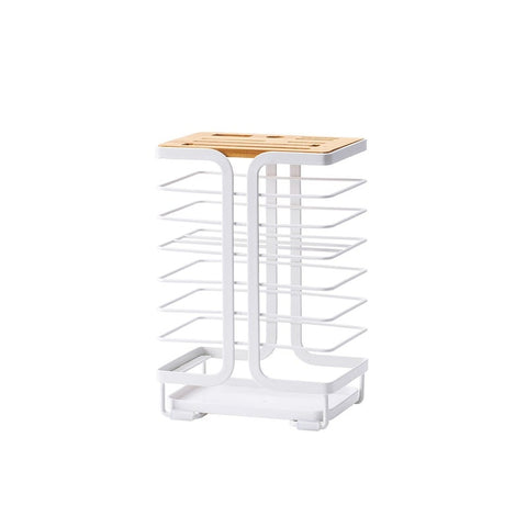 Kitchen Knife Holder Drain Cultery Storage Shelf Universal Metal Wood Bamboo Knives Rack Multifunction Stand Organizer Racks & Holders