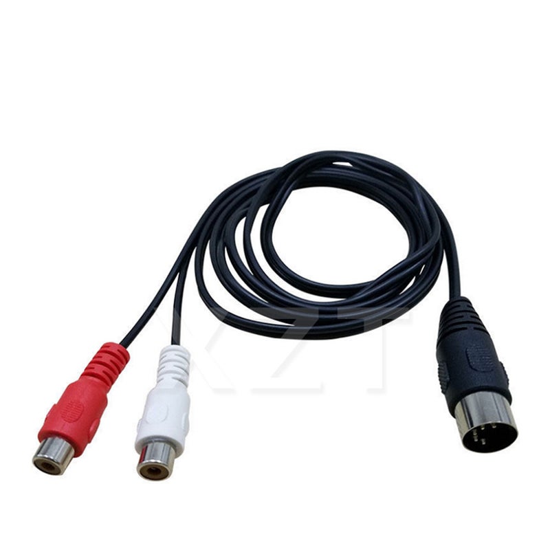 Midi Din 5P Male To 2 Rca Phono Female Socket Jack Mf 0.5M Connectors For Cd Player Amplifier Audio Cables & Adapters