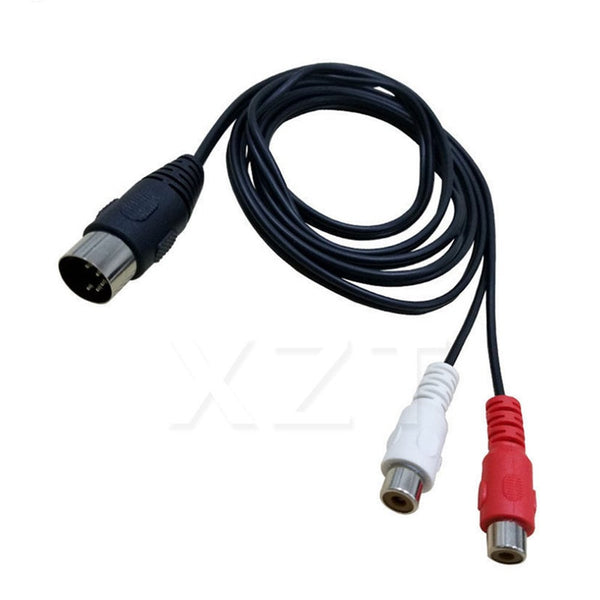 Midi Din 5P Male To 2 Rca Phono Female Socket Jack Mf 0.5M Connectors For Cd Player Amplifier Audio Cables & Adapters