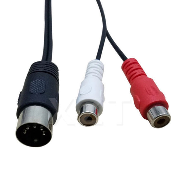 Midi Din 5P Male To 2 Rca Phono Female Socket Jack Mf Audio Cable 0.5M Connectors For Cd Player Amplifier