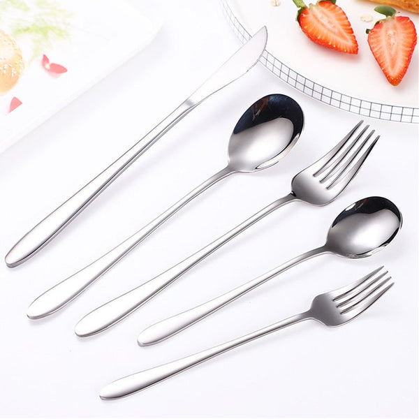 Cutlery Set 304 Stainless Steel Dinnerware Silverware Flatware Knife Fork Spoon Cutlery Sets