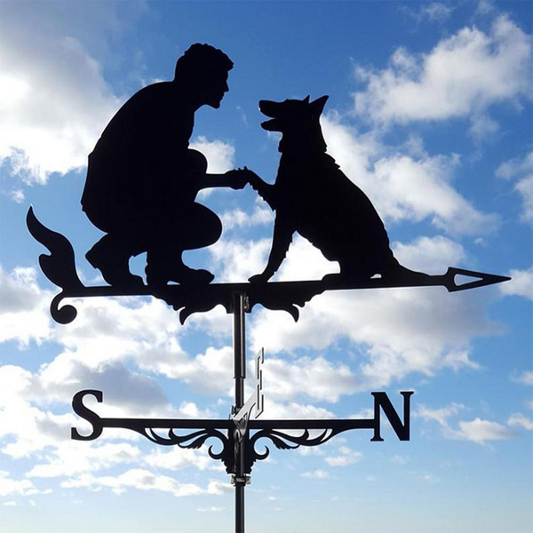 Metal Stake Easy Installation Practical Animal Shape Wind Sign Weathervane Weather Vanes