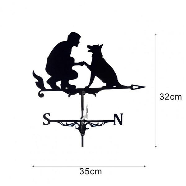 Metal Stake Easy Installation Practical Animal Shape Wind Sign Weathervane Weather Vanes