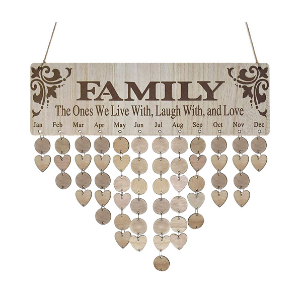 Diy Wall Calendar Birthday Printed Reminder Board With Tags Hanging Decor Wall Hangings