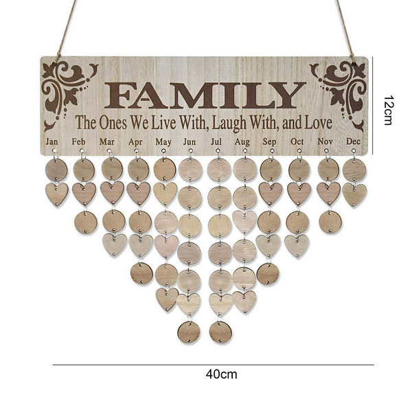 Diy Wall Calendar Birthday Printed Reminder Board With Tags Hanging Decor Wall Hangings