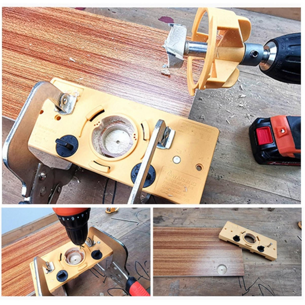 1 Set Woodworking 35Mm Cup Style Hinge Jig Forstner Bit Drill Guide Kreg Door Hole Locator