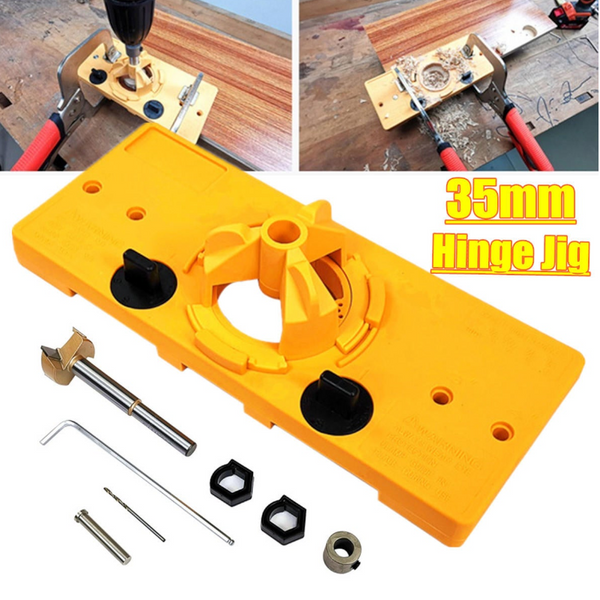 1 Set Woodworking 35Mm Cup Style Hinge Jig Forstner Bit Drill Guide Kreg Door Hole Locator