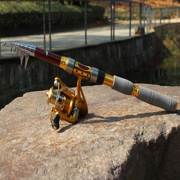 2.1M 6.89Ft Telescope Fishing Rod Travel Spinning Pole Rods & Poles