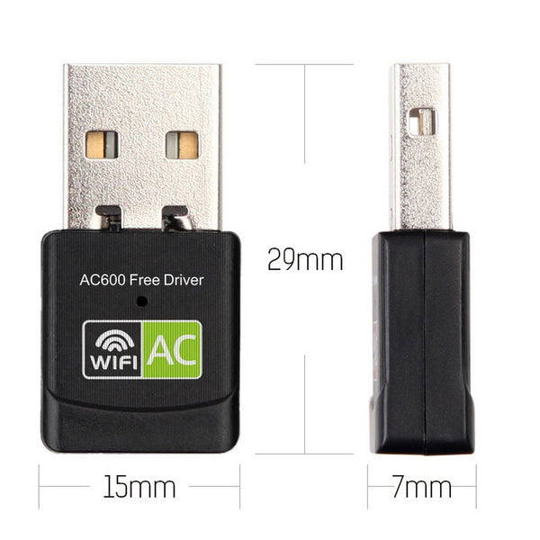 2.45 Ghz Mini Wireless Usb Wifi Adapter Free Driver Receiver 600Mbps Ac Dongle Network Card For Laptop