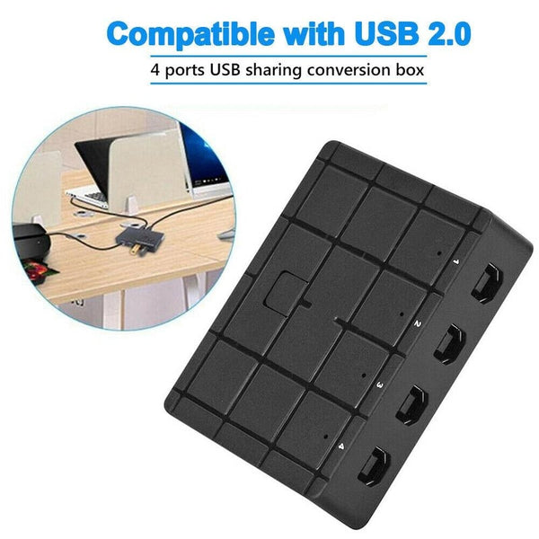24 Ports Usb 2.0 Sharing Switch Switcher Adapter For Pc Scanner Printer Mouse Portable High Speed Mice