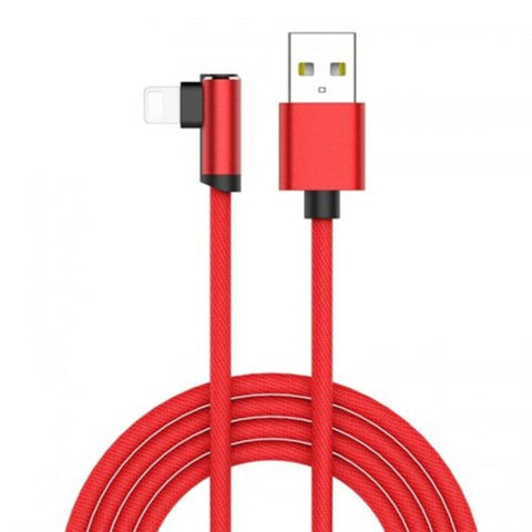 2.4A 90 Degree Bending 8 Pin Fast Game Charging Date Cablefor Iphone Xs Max Red