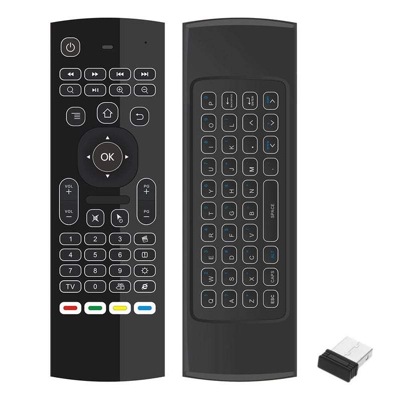 Tv 2.4G Backlit Air Mouse Wireless Keyboard Mini Pc Smart Android Box Projector 6 Axis Somatosensory Motion Sensing Game Infrared Learning Button Remo