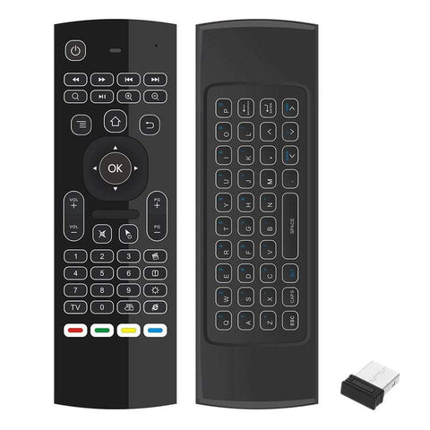 Tv Remote Controls 2.4G Backlit Air Mouse Wireless Keyboard Mini Pc Smart Android Box Projector 6 Axis Somatosensory Motion Sensing Game Infrared Learning Button