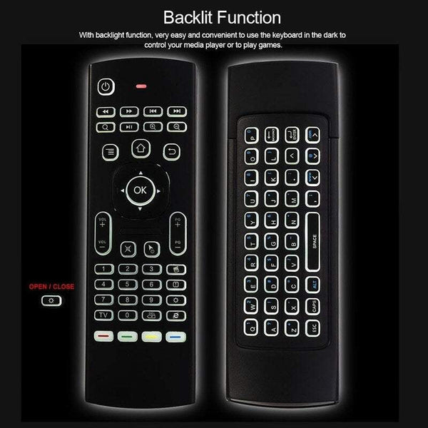 Tv Remote Controls 2.4G Backlit Air Mouse Wireless Keyboard Mini Pc Smart Android Box Projector 6 Axis Somatosensory Motion Sensing Game Infrared Learning Button