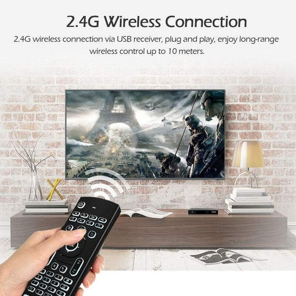 Tv 2.4G Backlit Air Mouse Wireless Keyboard Mini Pc Smart Android Box Projector 6 Axis Somatosensory Motion Sensing Game Infrared Learning Button Remo