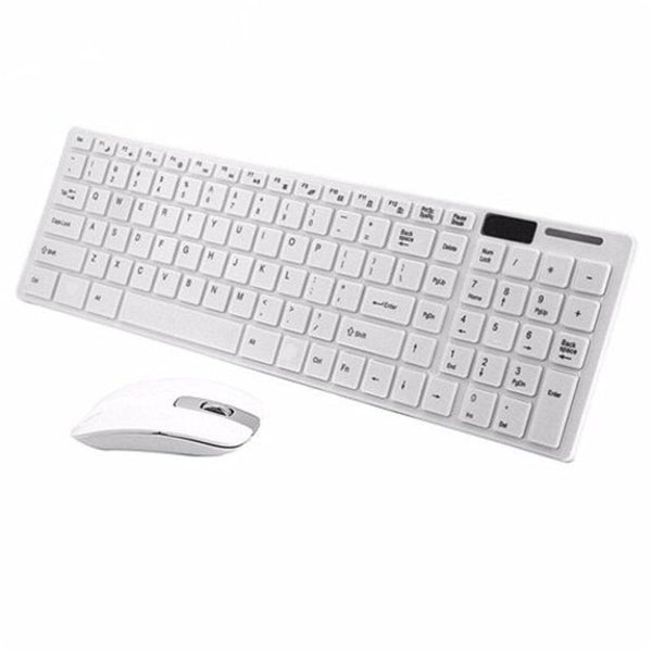 2.4G Slim Optical Wireless Keyboard Ultra Thin Mouse Usb Receiver Combo Kit White Keyboards & Keypads