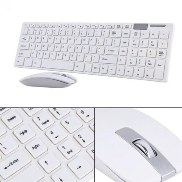 2.4G Slim Optical Wireless Keyboard Ultra Thin Mouse Usb Receiver Combo Kit White Keyboards & Keypads