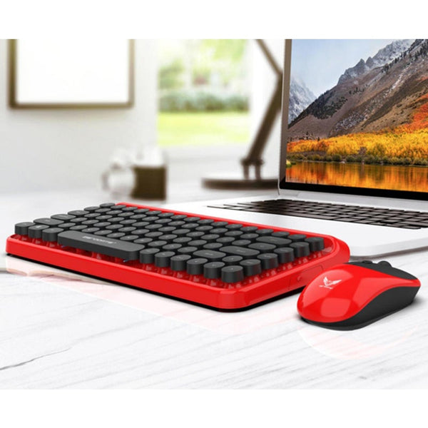 2.4G Wireless Keyboard And Mouse Set Retro Office Fashion