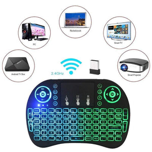 Tablet Keyboards 2.4Ghz Colourful Backlit Wireless Touchpad Mouse For Android Tv Box Pc Smart