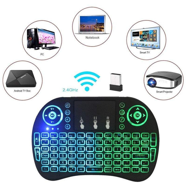 Tablet Keyboards 2.4Ghz Colourful Backlit Wireless Touchpad Mouse For Android Tv Box Pc Smart Keyboards & Keypads