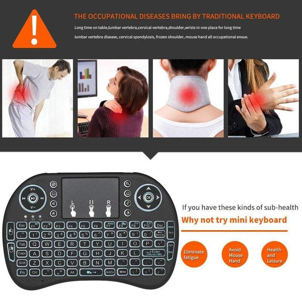 Tablet Keyboards 2.4Ghz Colourful Backlit Wireless Touchpad Mouse For Android Tv Box Pc Smart Keyboards & Keypads
