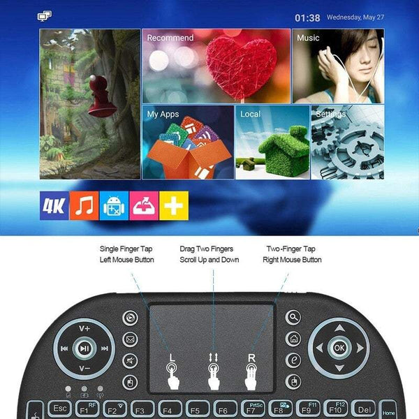 Tablet Keyboards 2.4Ghz Colourful Backlit Wireless Touchpad Mouse For Android Tv Box Pc Smart Keyboards & Keypads