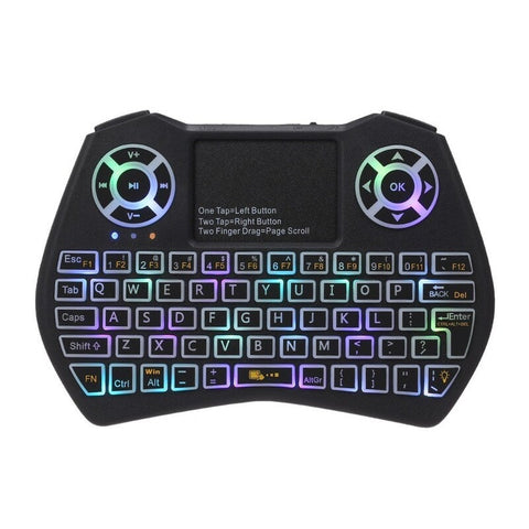 2.4Ghz Led Rgb Backlit Wireless Keyboard With Touchpad Mouse Remote Control For Android Tv Box Pc Projector Black Keyboards & Keypads