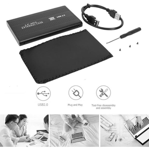 Usb2.0 To Sata Hdd Case External 480Mbps Ssd Hard Drive Enclosure Support 3 Tb Disk For Windows 98Seme Drive Enclosures & Docks