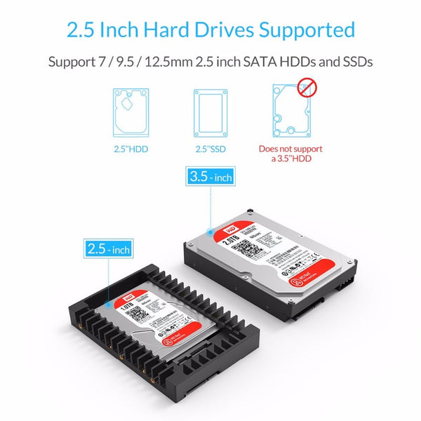 2.5 To 3.5 Inch Hdd Adapter Hard Drive Caddy Support Sata 3.0 7 9.5 12.5Mm Ssd Drive Enclosures & Docks