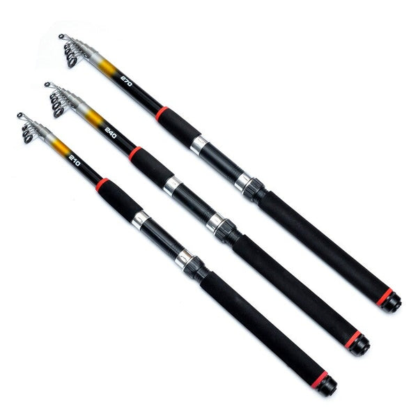 2.7M 8.86Ft Telescopic Fishing Rod Travel Spinning Pole Glass Fiber Rods & Poles