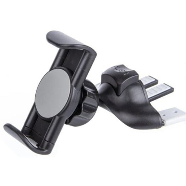 2 In 1 360 Degree Rotation Cd Air Conditioning Outlet Clip Car Mount Holder Black