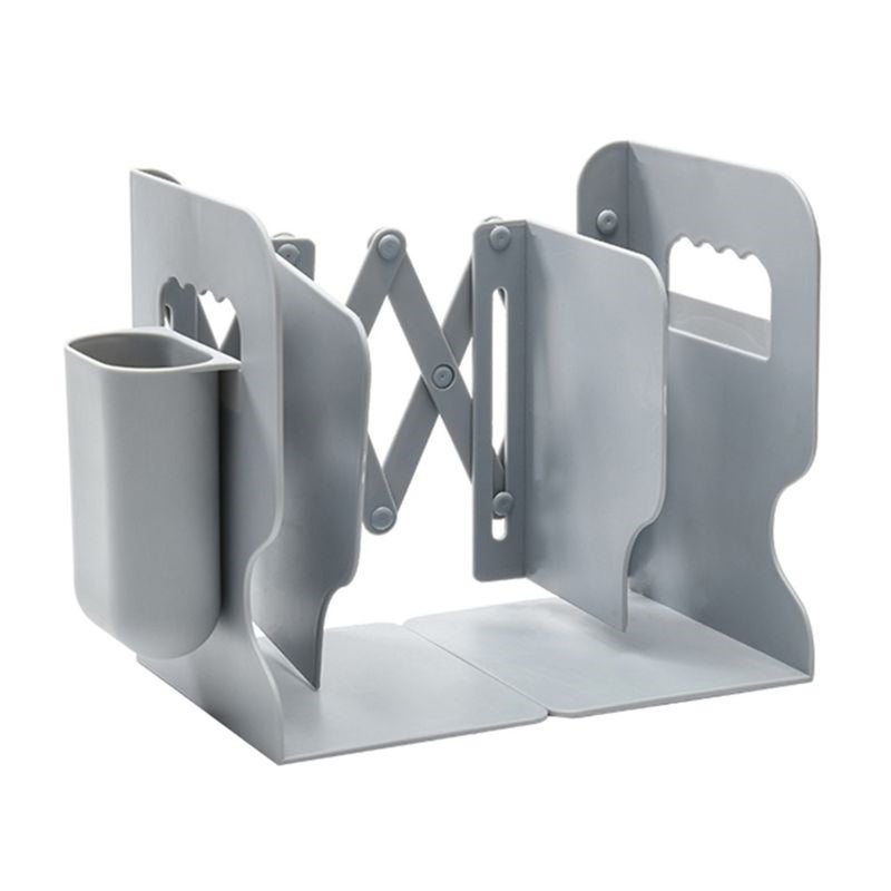 2 In 1 Book Holder With Pen Students Desk Magazine File Organizer Bookends