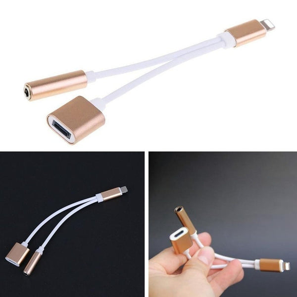2 In 1 Audio Cable Splitter Gold
