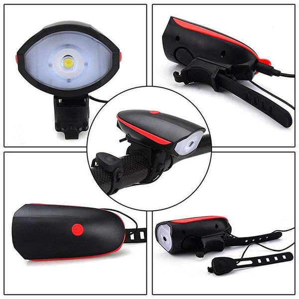 2 In 1 Bicycle Horn Headlight Bike Bell Led Light Usb Charging Night Riding Glare Flashlight Lights & Reflectors